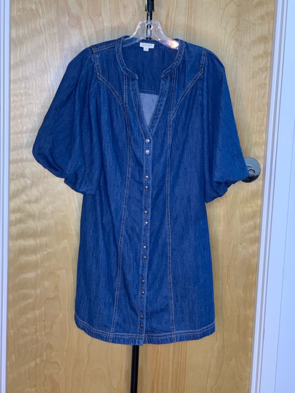 Pilcro soft denim dress with button down front